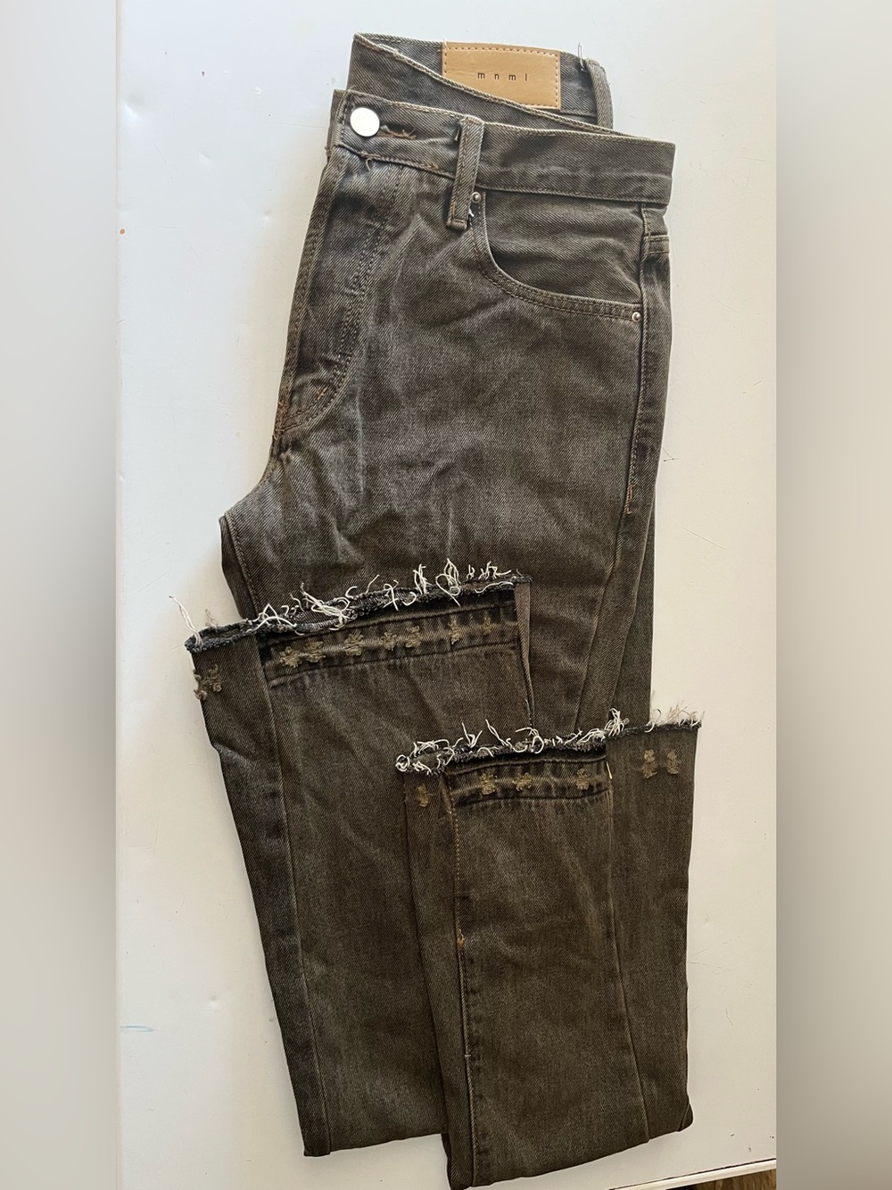 MNML Olive Gray Denim Jeans size 29